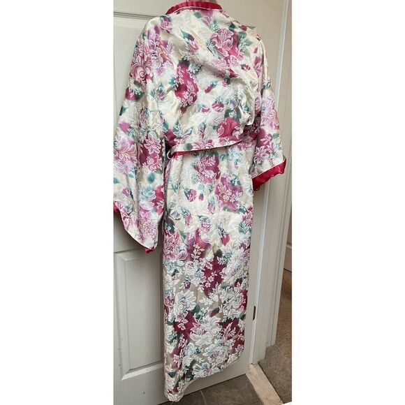 Natori‎ Robe Petite Lined Floral Jacquard Vintage Kimono Style Multi Colored - Picture 5 of 10